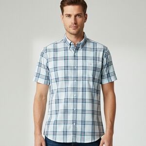 Denver Hayes Blue and White Plaid Shirt